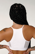 I S I S Goddess Halter Top - White with White Mesh