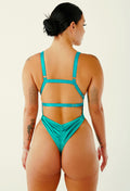 Aphrodite Bodysuit - Turquoise Satin