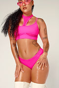 DollHaus Choker Top - Barbie Pink