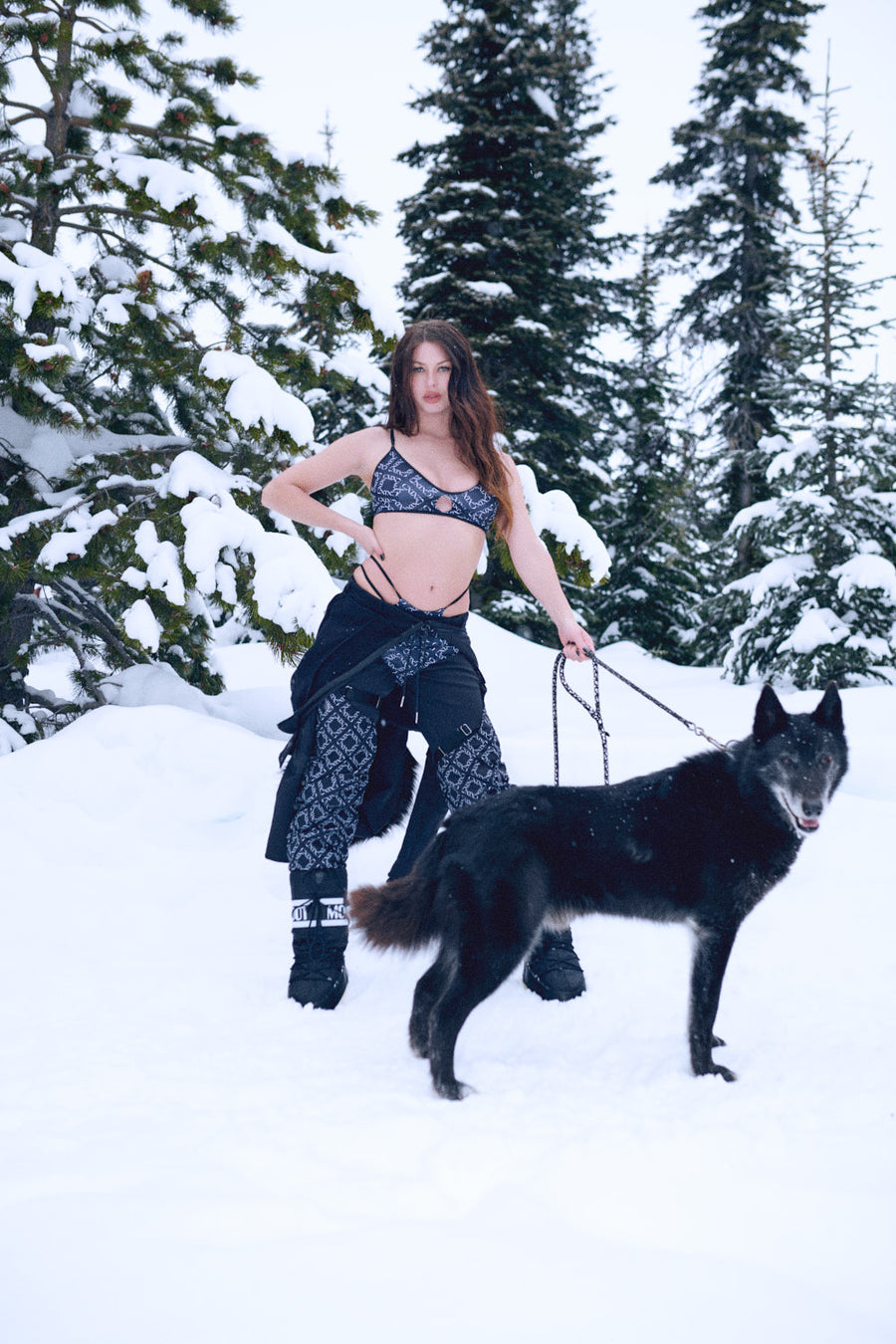 119 Bralette - Black with Print