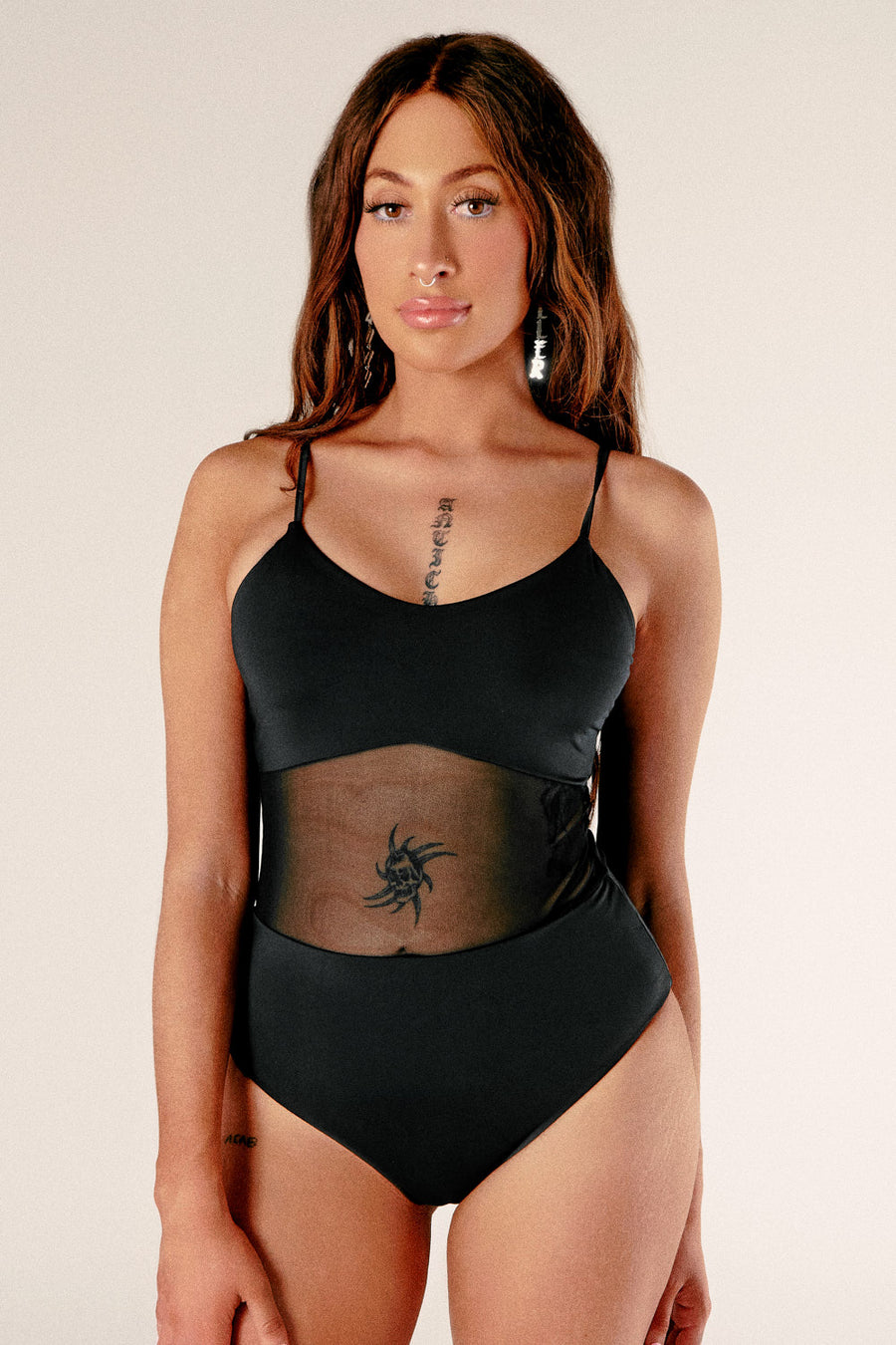 Baddies Mesh Bodysuit - Black
