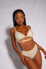 Cora High Waisted Bottoms - Champagne No Garter