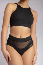 High Waisted Bottoms - Black Croc