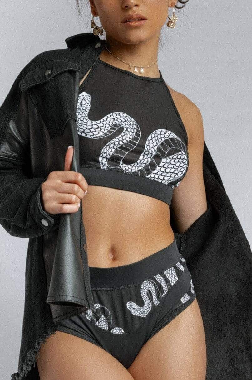 Medusa Top - Black with white