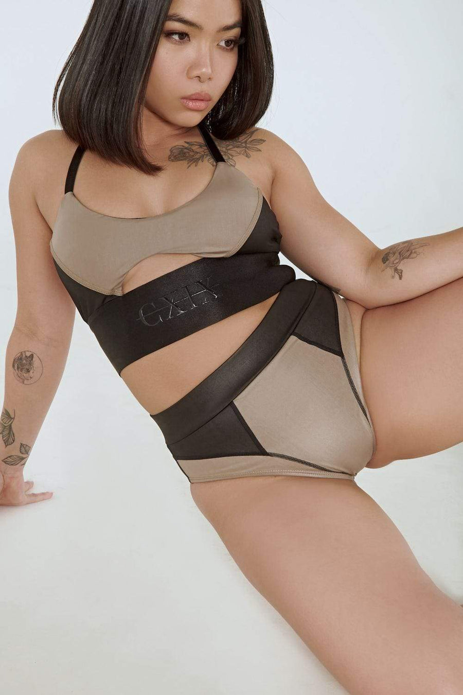 Riding Solo High Waist Bottoms - Black/Mink