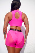 DollHaus Mesh Biker Shorts - Barbie Pink