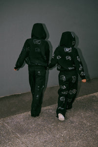 G'ONE$ Wide Leg Sweatpants - Black/Black – CXIX USA
