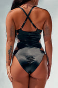 Goddess Bodysuit - Black Satin