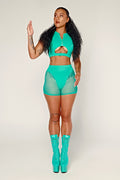 DollHaus Sports Bra - Aqua