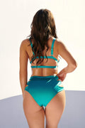 Aphrodite Triangle Bra - Turquoise Satin