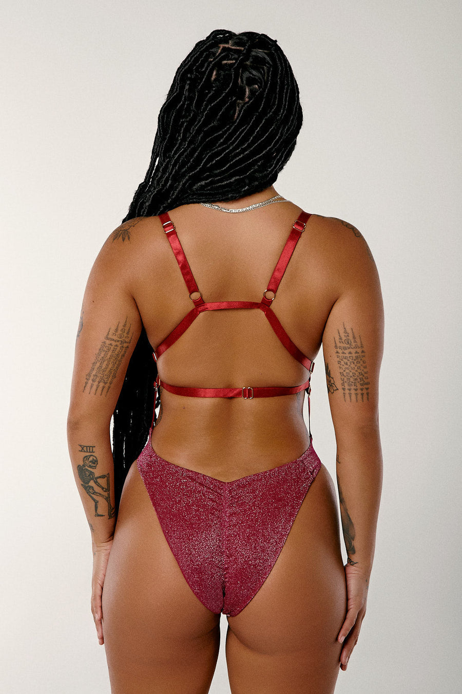 Aphrodite Sparkle Bodysuit - Sangria Sparkle