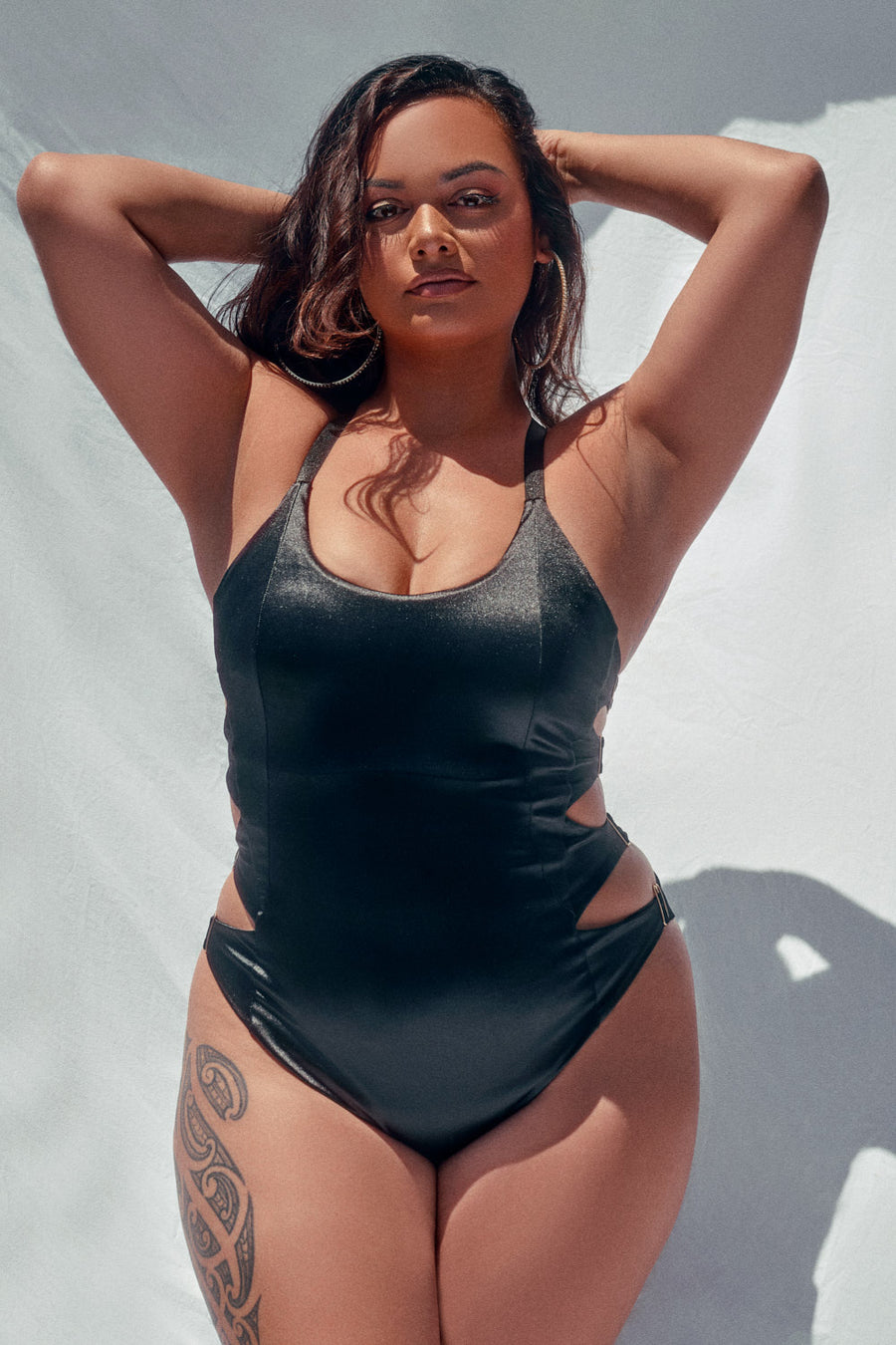 Goddess Bodysuit - Black Satin