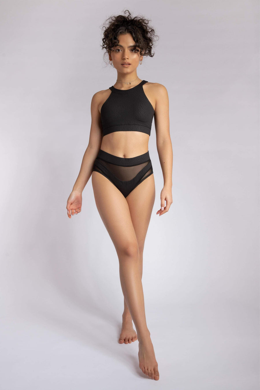 High Waisted Bottoms - Black Croc