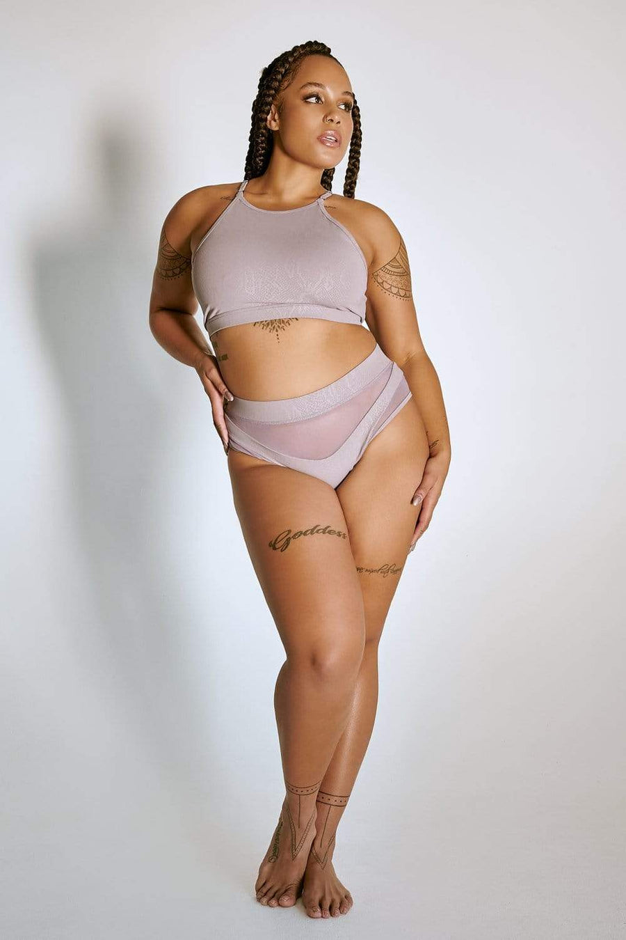 High Waisted Bottoms - Lilac Snake