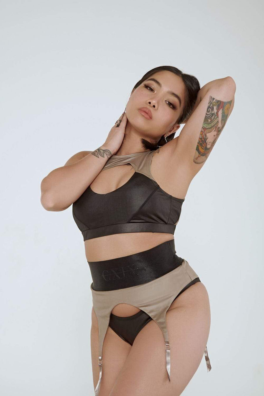 Snatched Garter Bottoms - Black/Mink