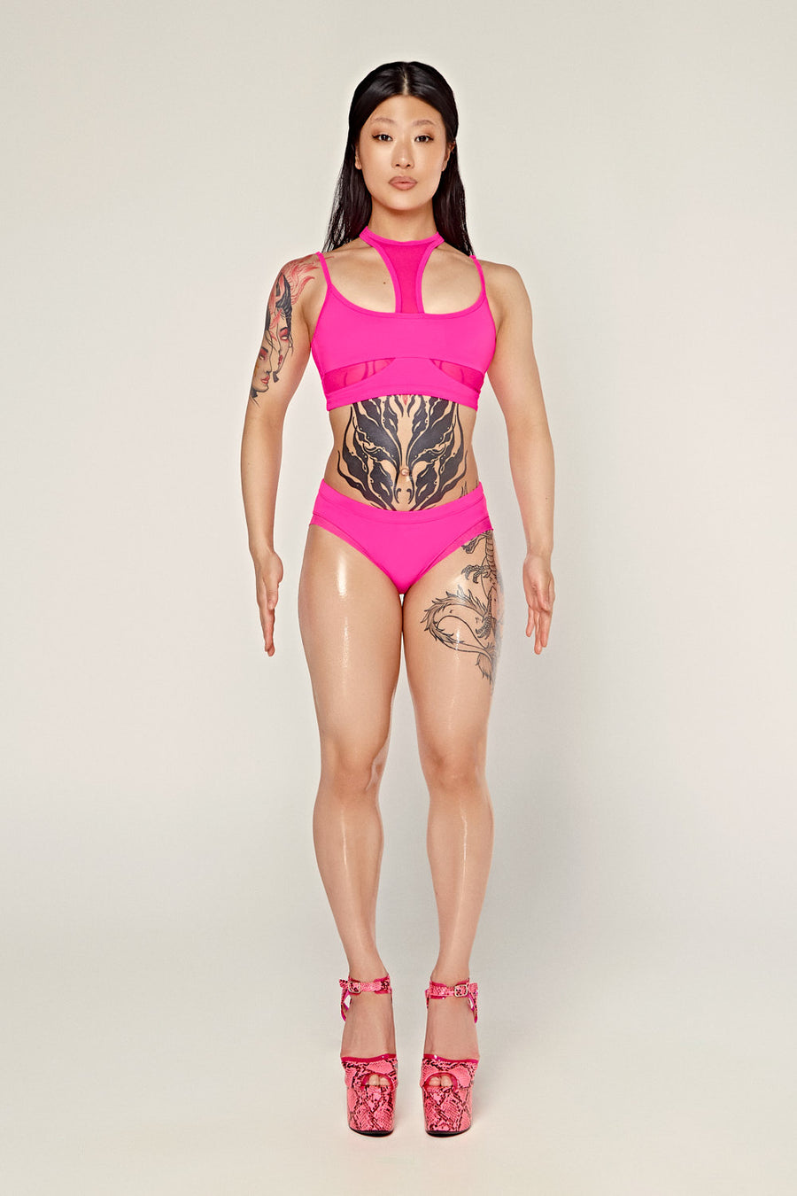 DollHaus Choker Top - Barbie Pink