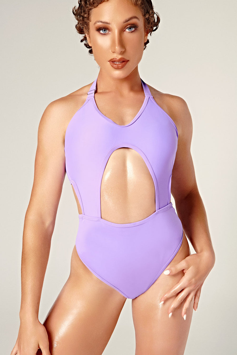DollHaus Halter Bodysuit - Purple