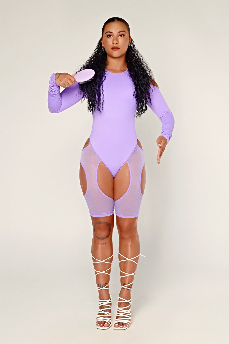 DollHaus Mesh Bodysuit - Purple