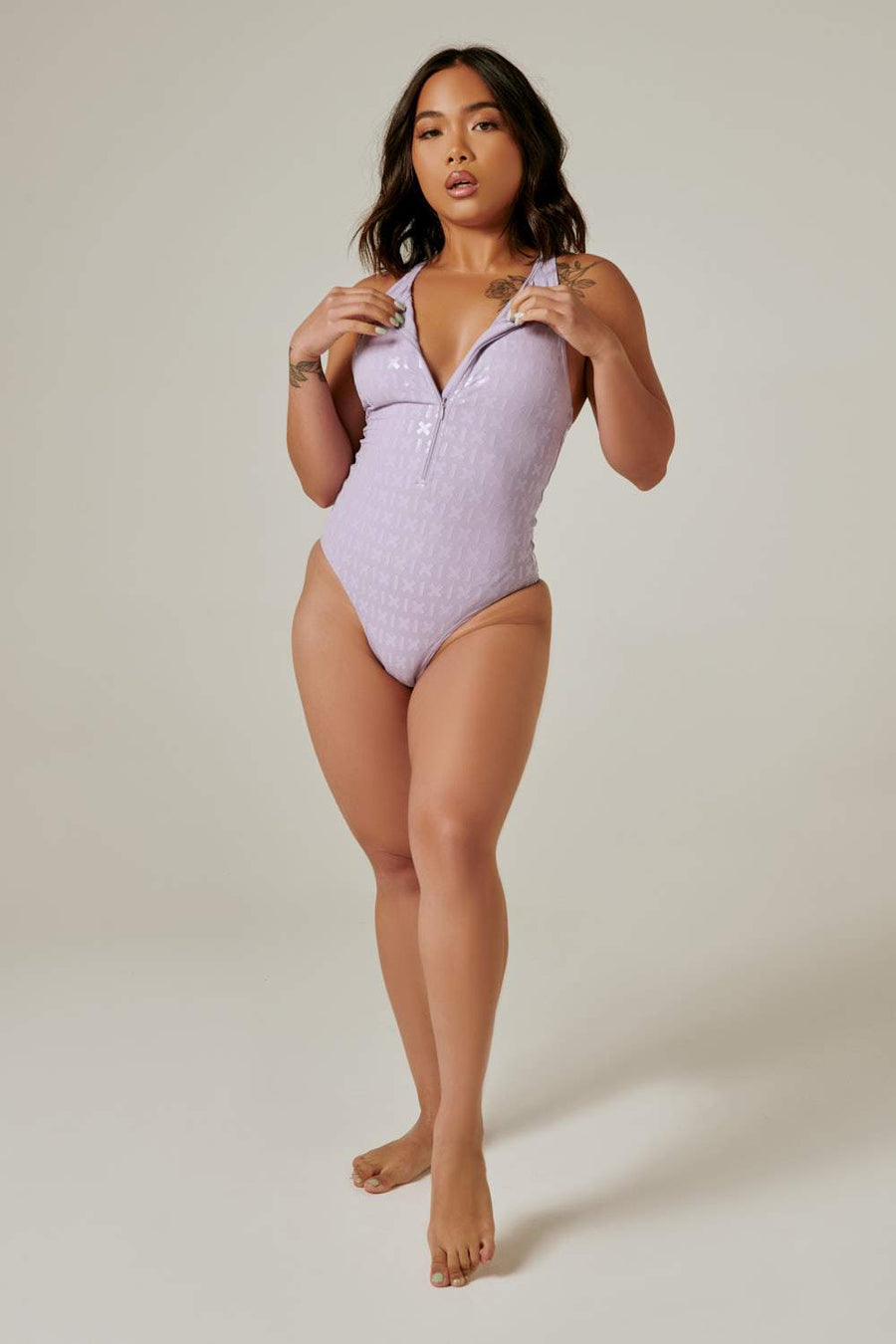 Gecko Grip™ Bodysuit: Lilac