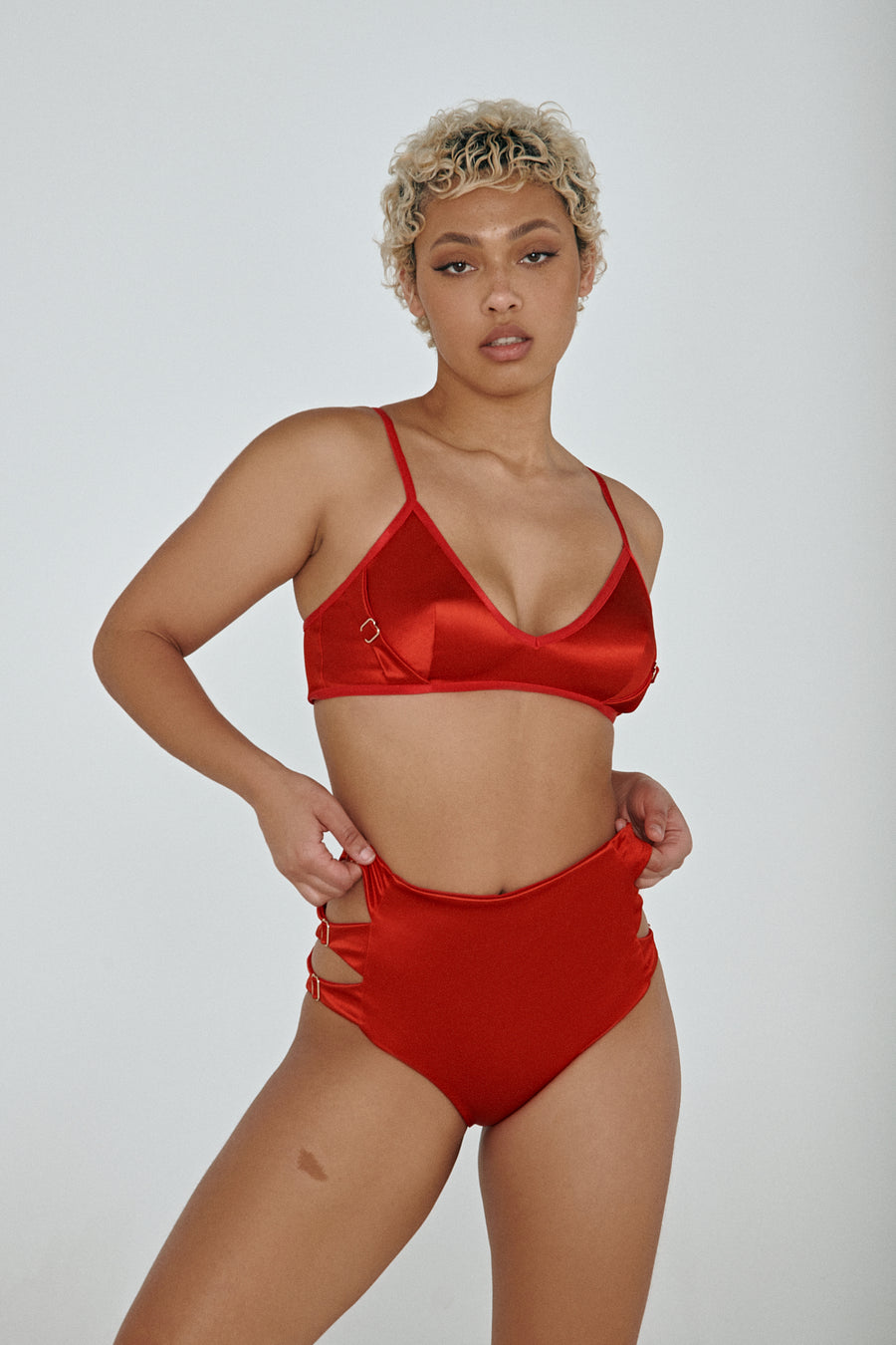 Aphrodite High Waist Bottoms - Red