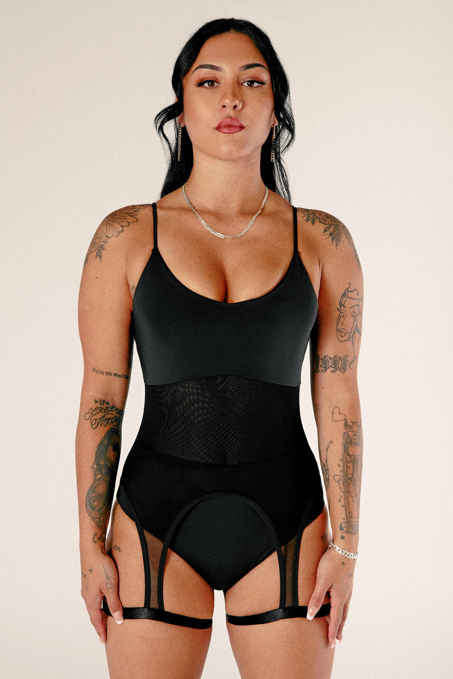 Baddies Garter Bodysuit - Black