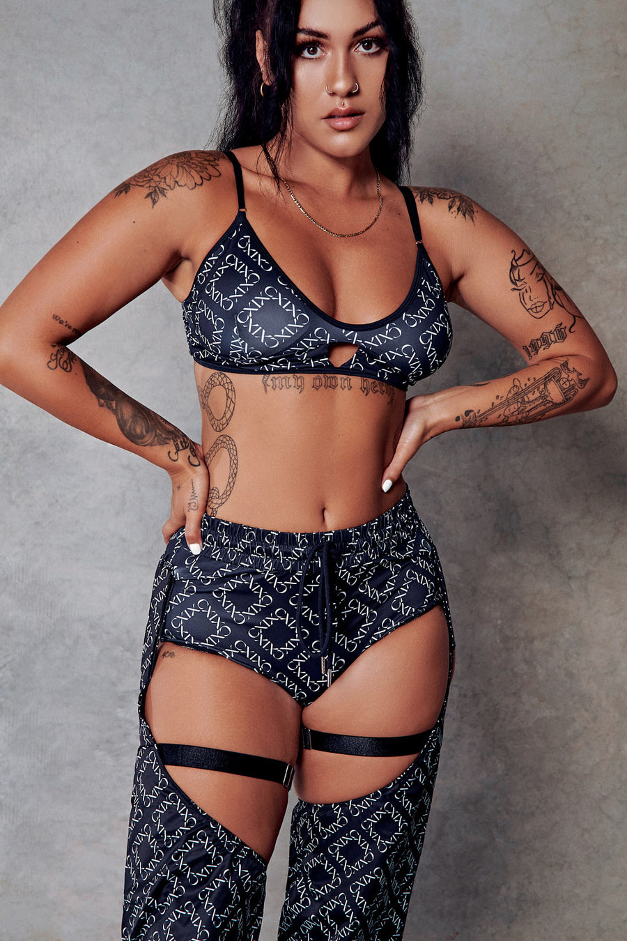 119 Bralette - Black with Print