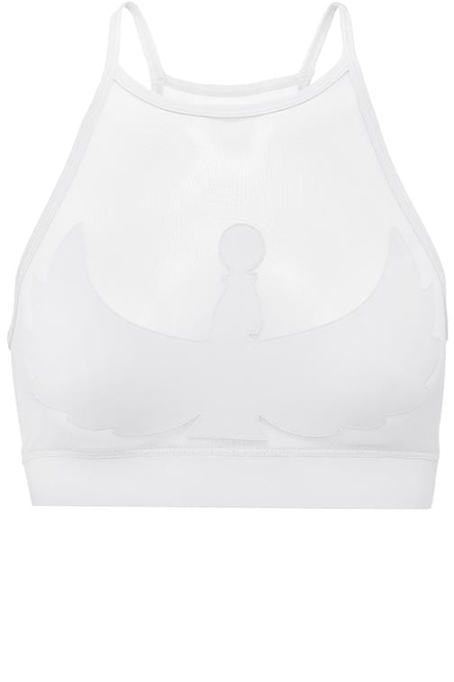 I S I S Goddess Halter Top - White with White Mesh