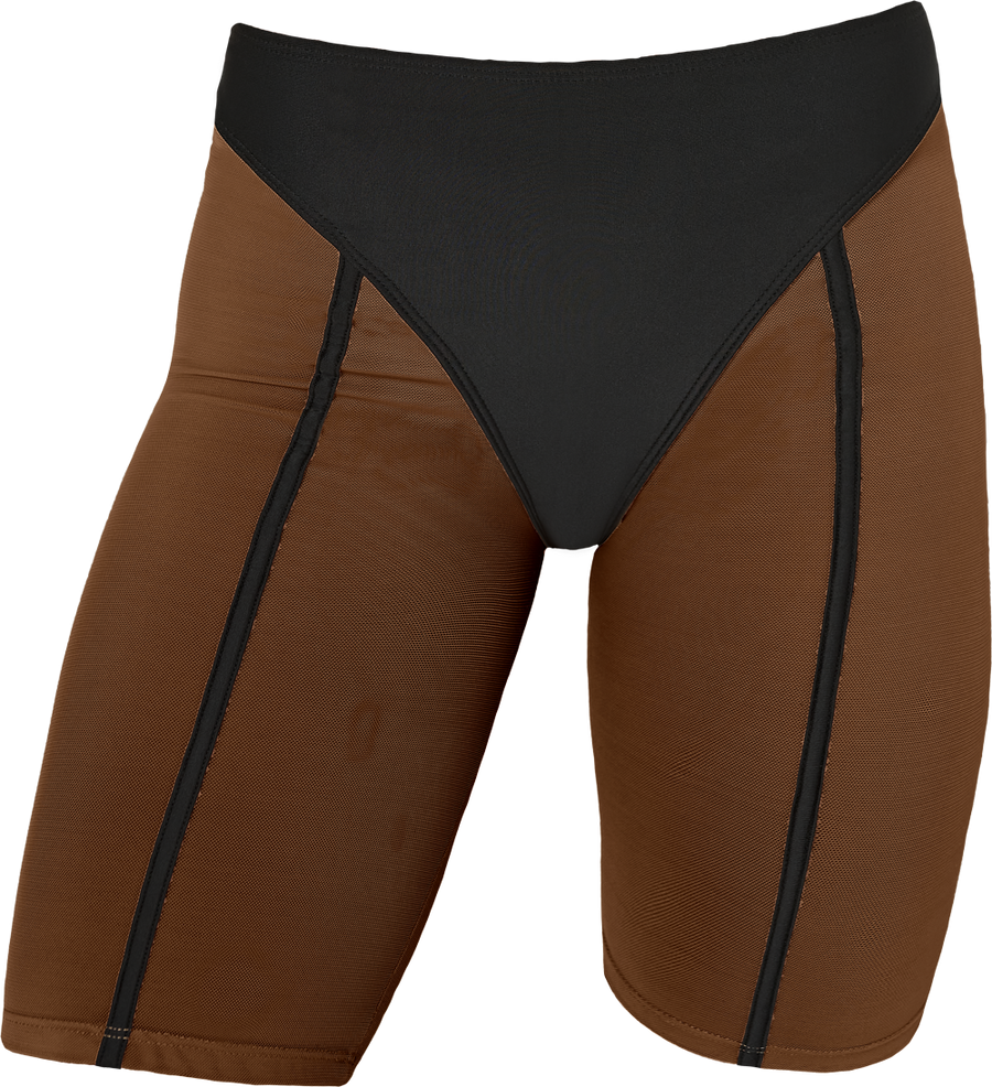 Silhouette Biker Shorts Black with Cocoa Mesh