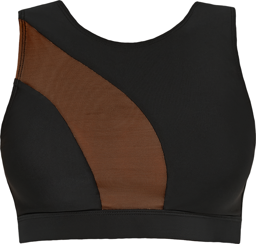 Silhouette Sports Bra Black with Cocoa Mesh