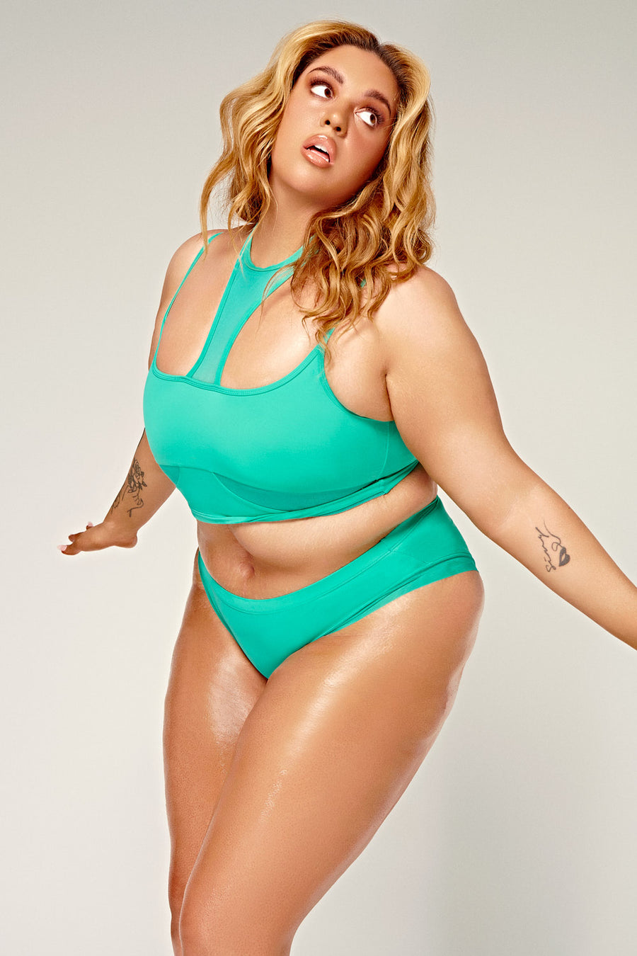 DollHaus Low Waist Bottoms - Aqua