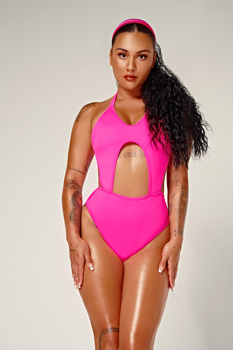 DollHaus Halter Bodysuit - Pink