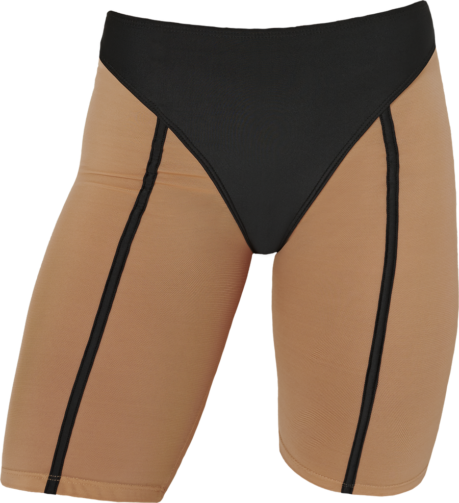 Silhouette Biker Shorts Black with Cream Mesh