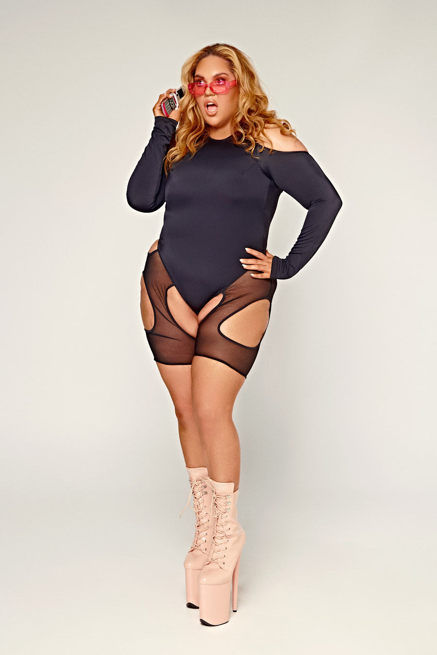 DollHaus Mesh Bodysuit - Black