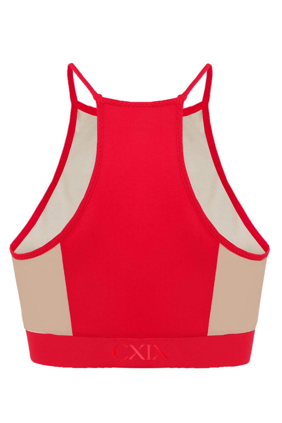 I S I S Goddess Halter Top - Red with Sand Mesh