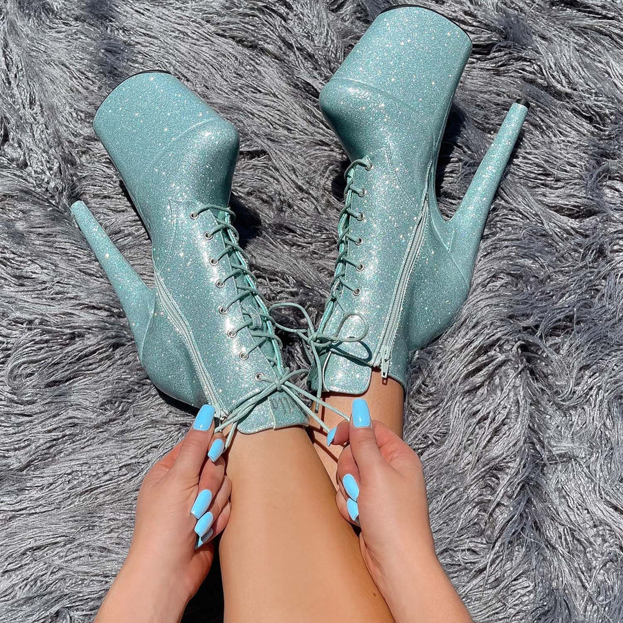 The Glitterati Ankle Boot - Ice Ice Baby - 7 INCH