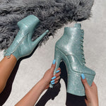 The Glitterati Ankle Boot - Ice Ice Baby - 7 INCH
