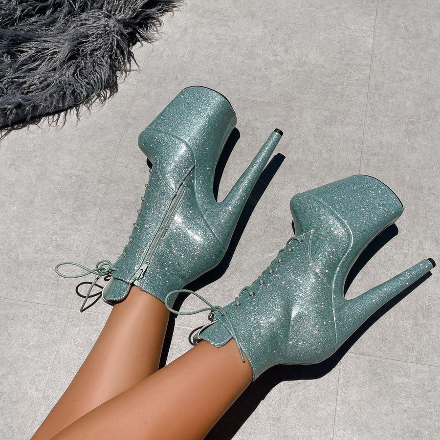 The Glitterati Ankle Boot - Ice Ice Baby - 7 INCH