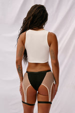 Bootyshake Bottoms - Decade Edition - White with Black Rhinestones Anniversary Exclusive