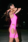 DollHaus Sleeveless Mesh Bodysuit - Barbie Pink