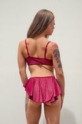 Aura Ruffle Top - Sangria Sparkle