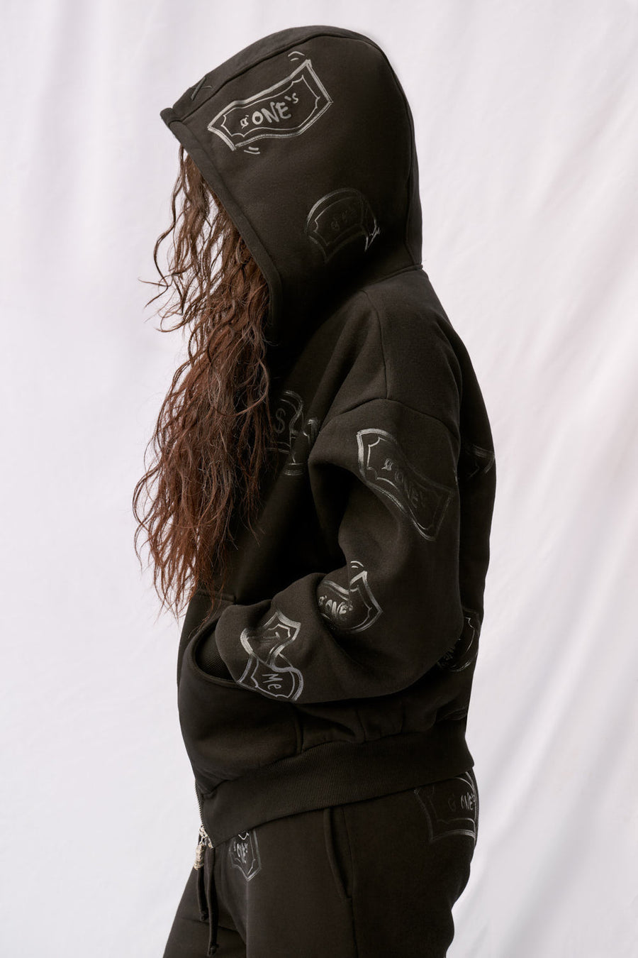 ZIP UP Hoodie - G'ONE$  - Black/Black