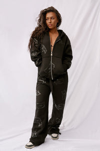 G'ONE$ Wide Leg Sweatpants - Black/Black – CXIX USA
