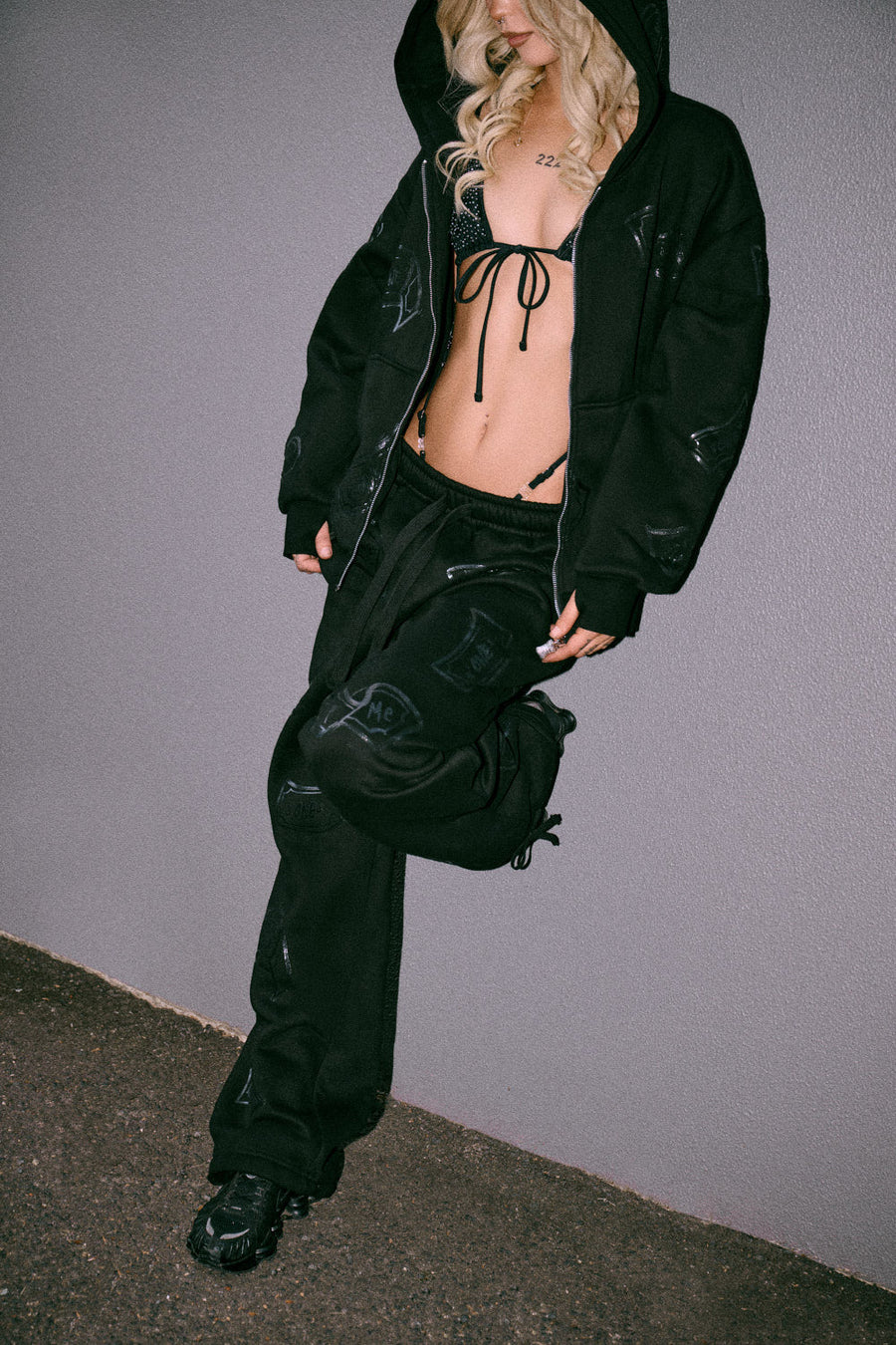 ZIP UP Hoodie - G'ONE$  - Black/Black