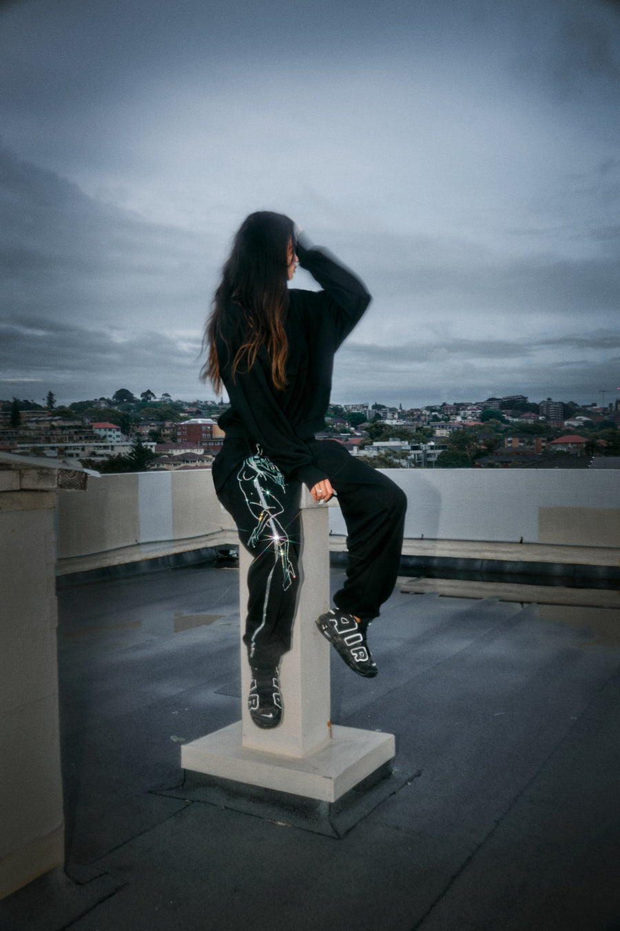 Anime Pole Dancer Hoodie - Ep 2 Black/Rainbow Rhinestone Limited Ed.