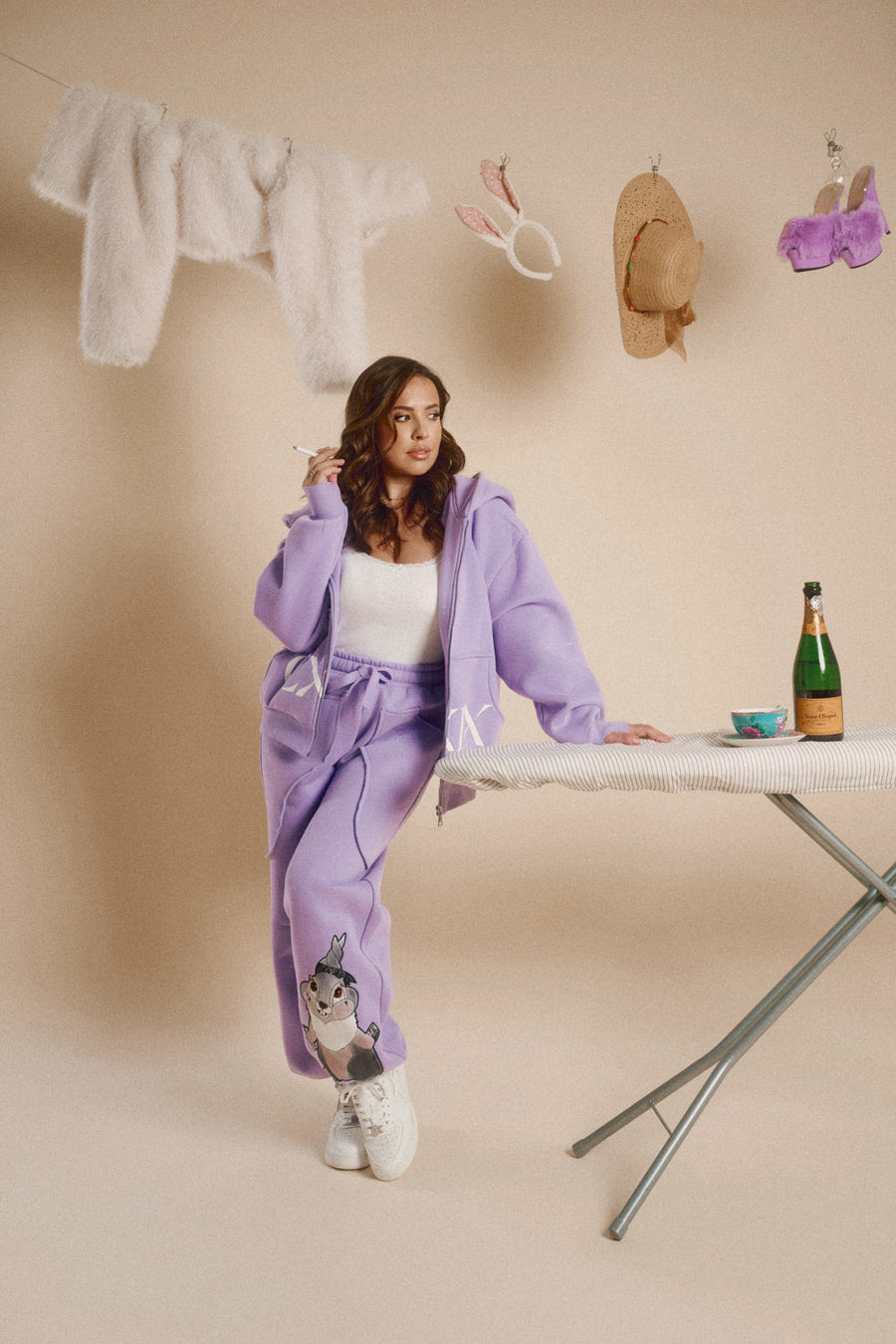 CREATURES IN THE CLUB: BLESSED BUNZ SWEATPANTS - PURPLE LIMITED ED.