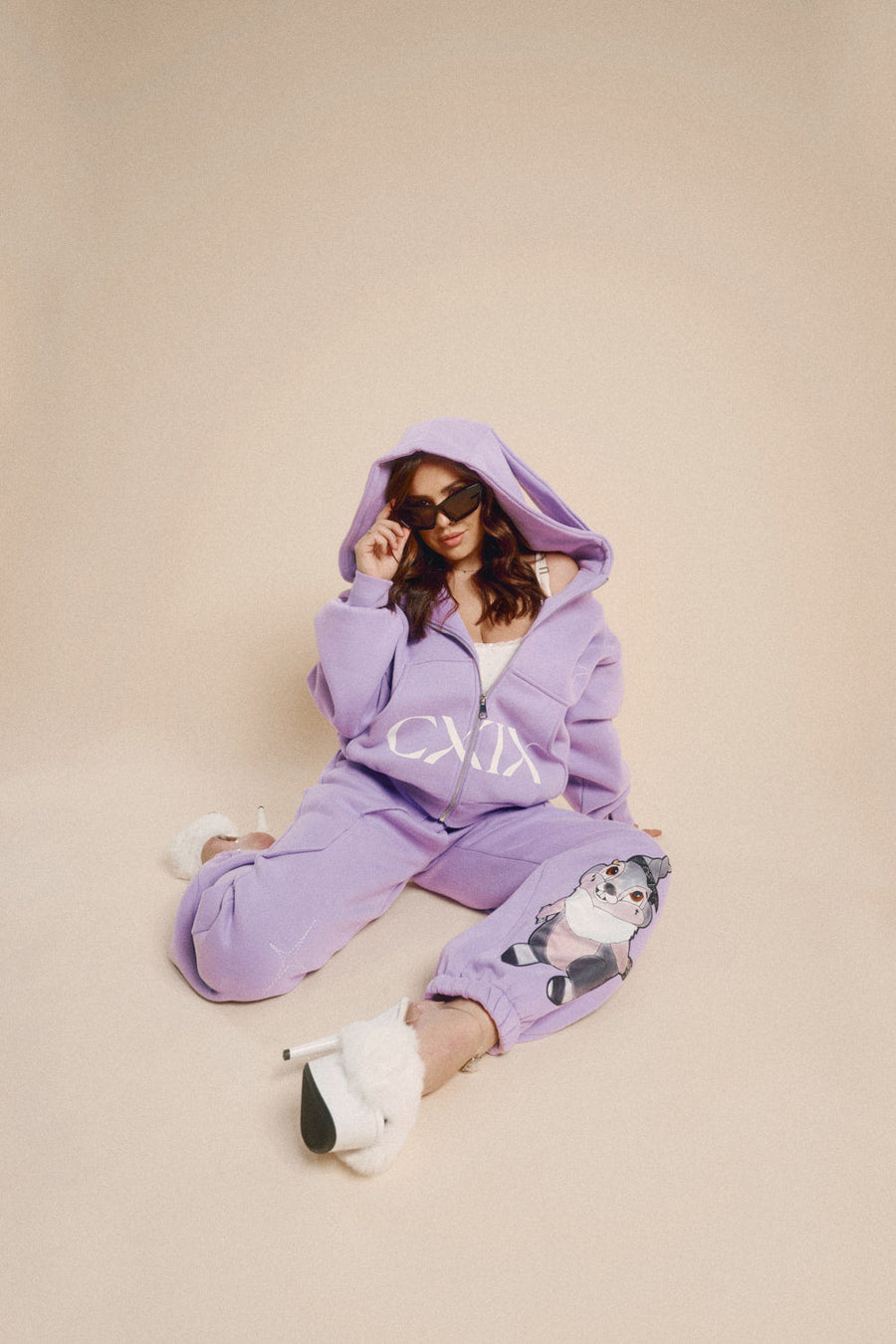 CREATURES IN THE CLUB: HONEY BUNZ ZIP HOODIE - PURPLE LIMITED ED.