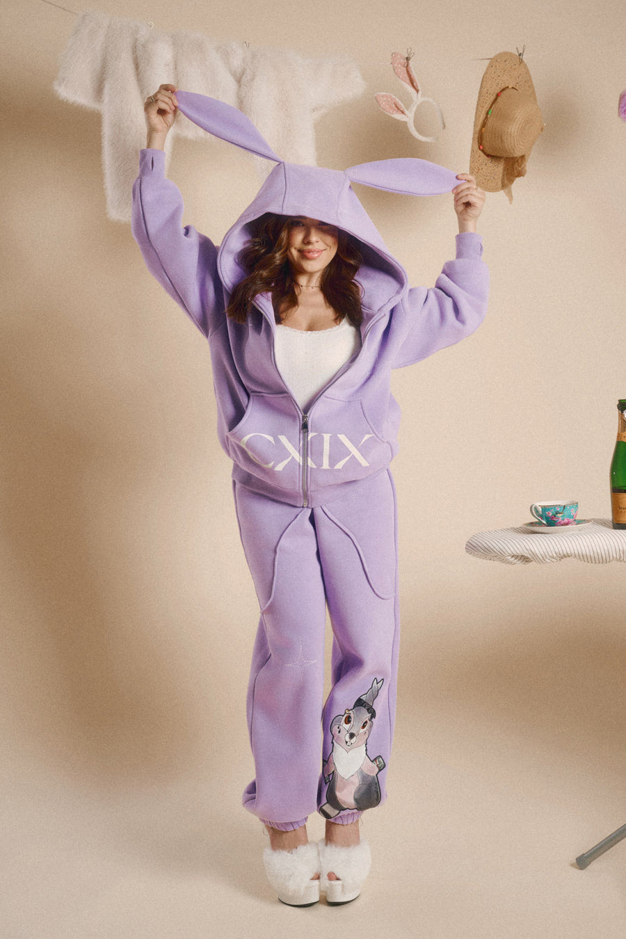 CREATURES IN THE CLUB: HONEY BUNZ ZIP HOODIE - PURPLE LIMITED ED.