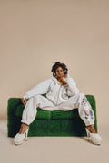 CREATURES IN THE CLUB: HONEY BUNZ ZIP HOODIE - MIST GREY/WHITE LIMITED ED.