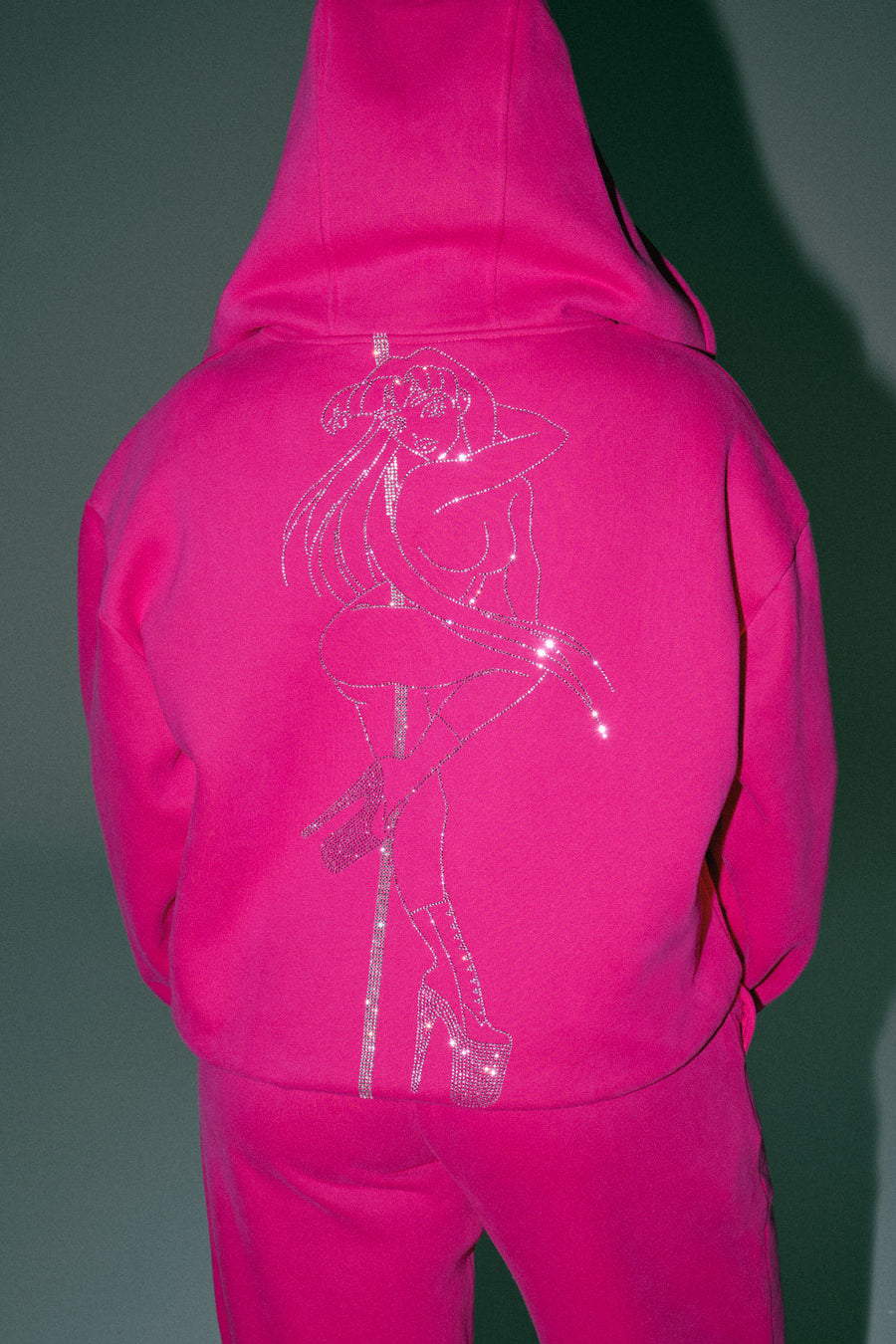 Anime Pole Dancer Zip Up Hoodie - Plastics Pink