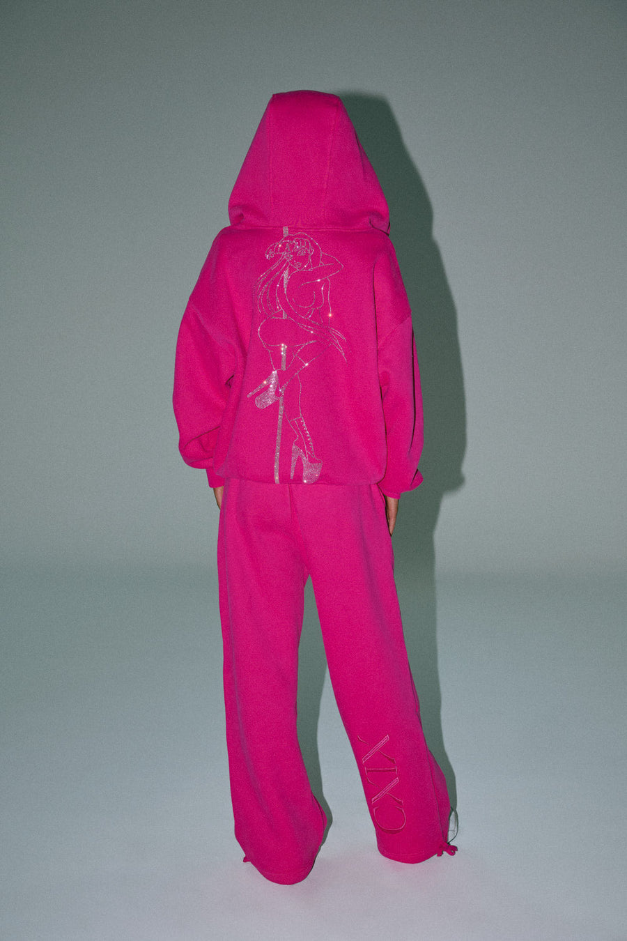 Anime Pole Dancer Zip Up Hoodie - Plastics Pink